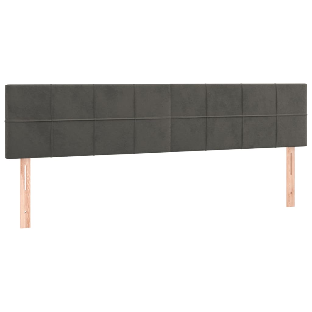 2 db sötétszürke bársony fejtámla 80 x 5 x 78/88 cm
