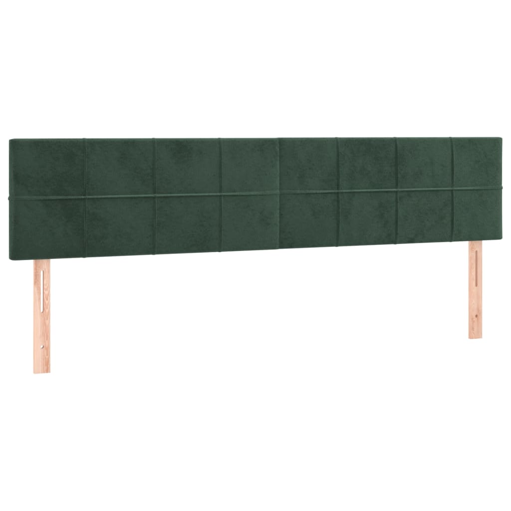 2 db sötétzöld bársony fejtámla 80 x 5 x 78/88 cm