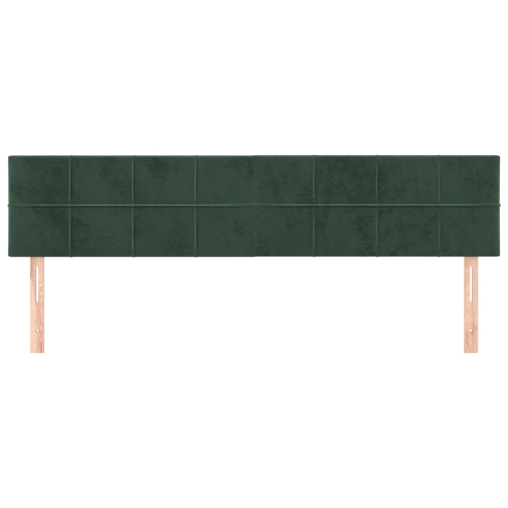 2 db sötétzöld bársony fejtámla 80 x 5 x 78/88 cm