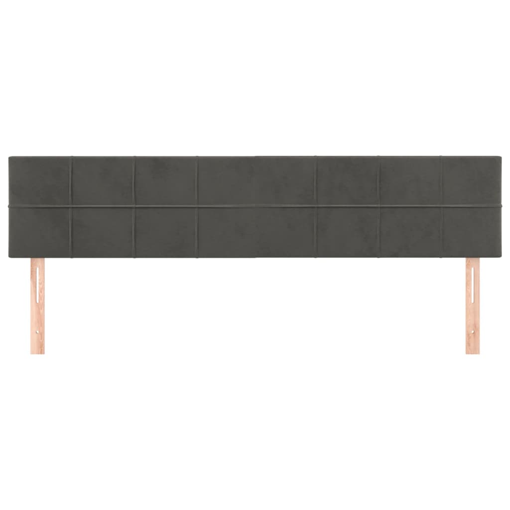 2 db sötétszürke bársony fejtámla 90x5x78/88 cm
