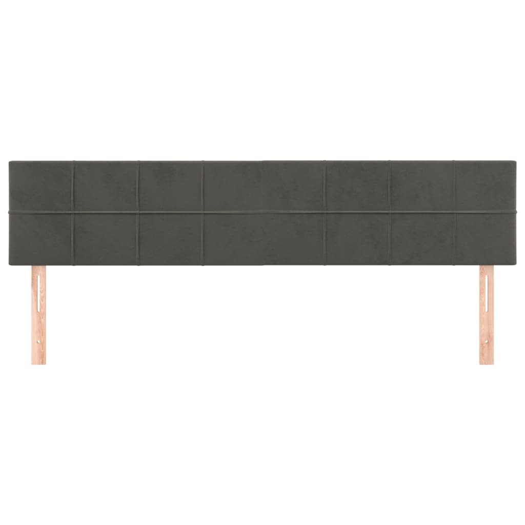 2 db sötétszürke bársony fejtámla 100x5x78/88 cm