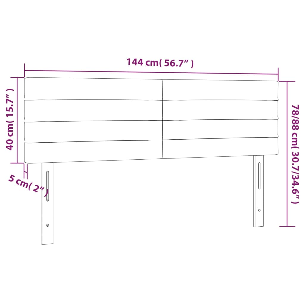 2 db fekete szövet fejtámla 72 x 5 x 78/88 cm