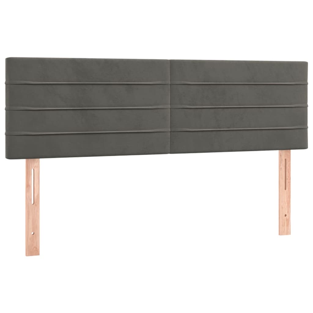 2 db sötétszürke bársony fejtámla 72 x 5 x 78/88 cm