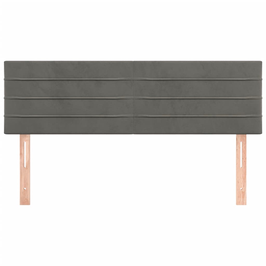 2 db sötétszürke bársony fejtámla 72 x 5 x 78/88 cm