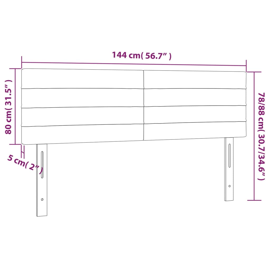 2 db sötétszürke bársony fejtámla 72 x 5 x 78/88 cm