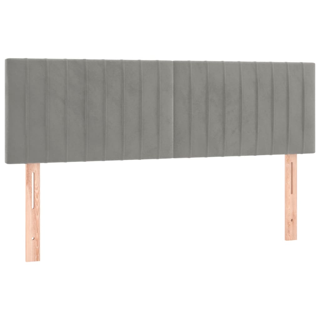 2 db világosszürke bársony fejtámla 72 x 5 x 78/88 cm