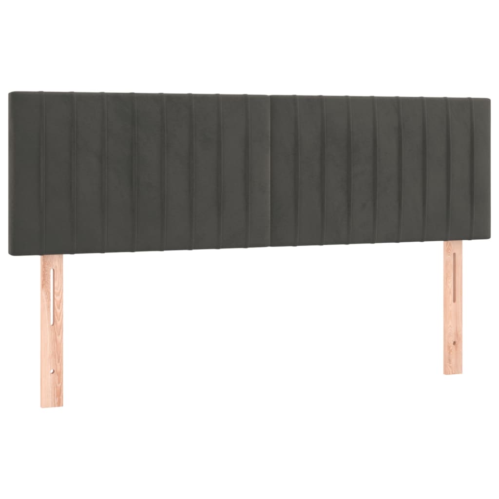 2 db sötétszürke bársony fejtámla 72 x 5 x 78/88 cm