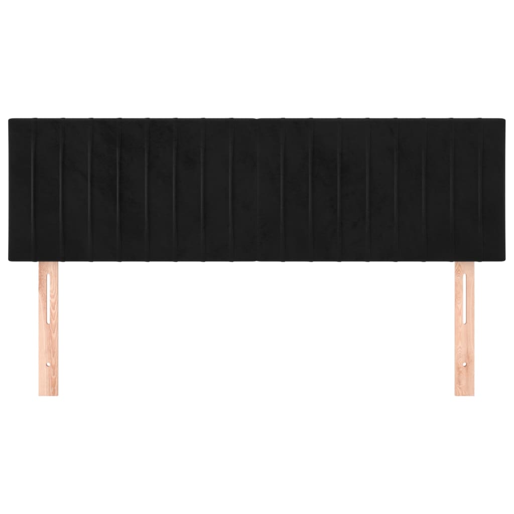 2 db fekete bársony fejtámla 72 x 5 x 78/88 cm