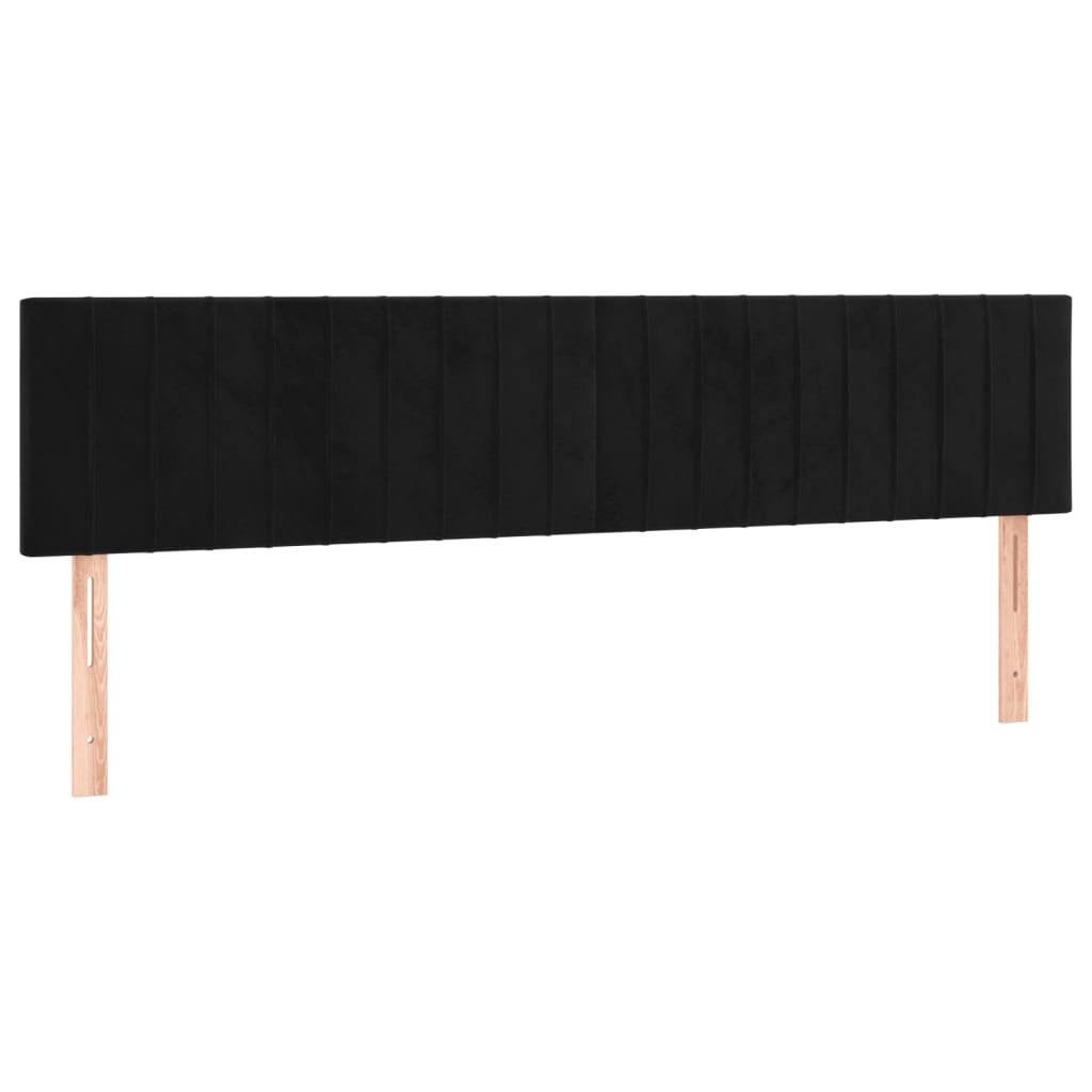 2 db fekete bársony fejtámla 90x5x78/88 cm