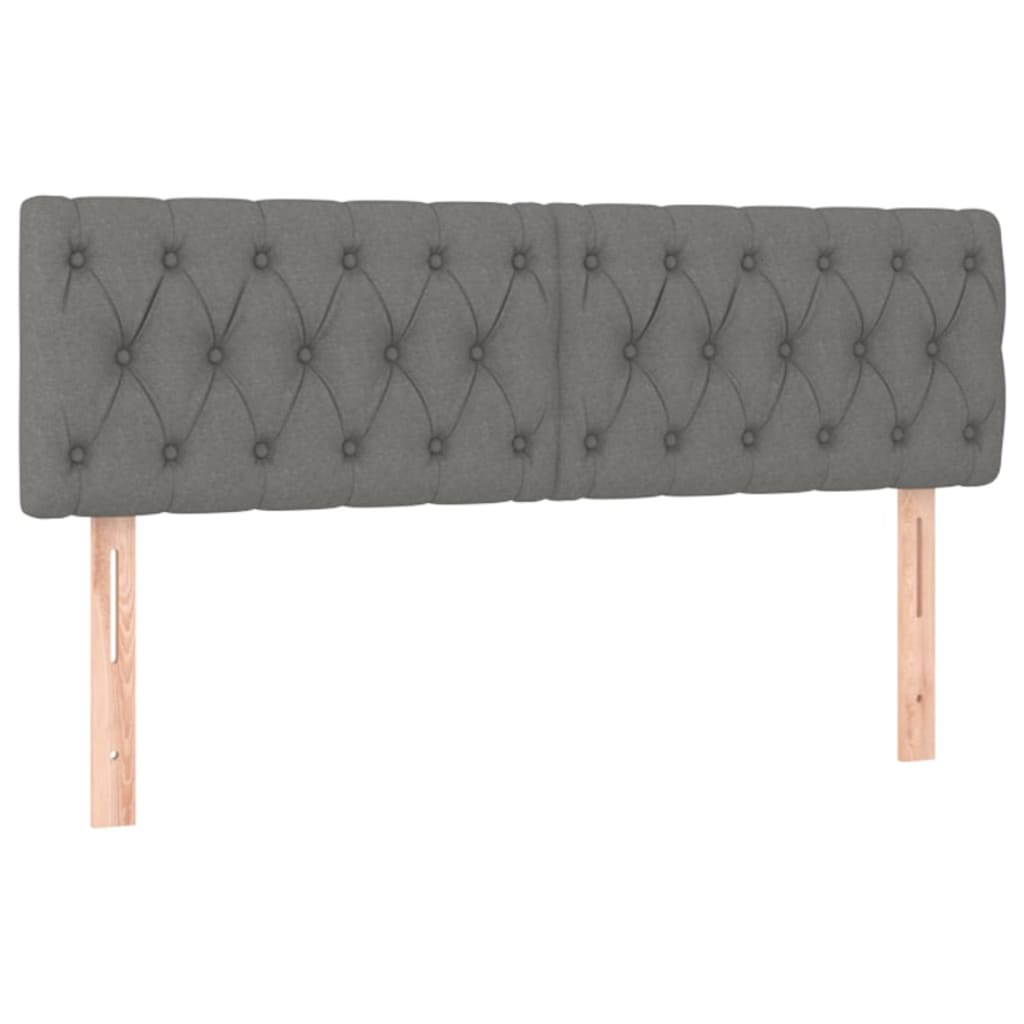 2 db sötétszürke szövet fejtámla 72 x 7 x 78/88 cm