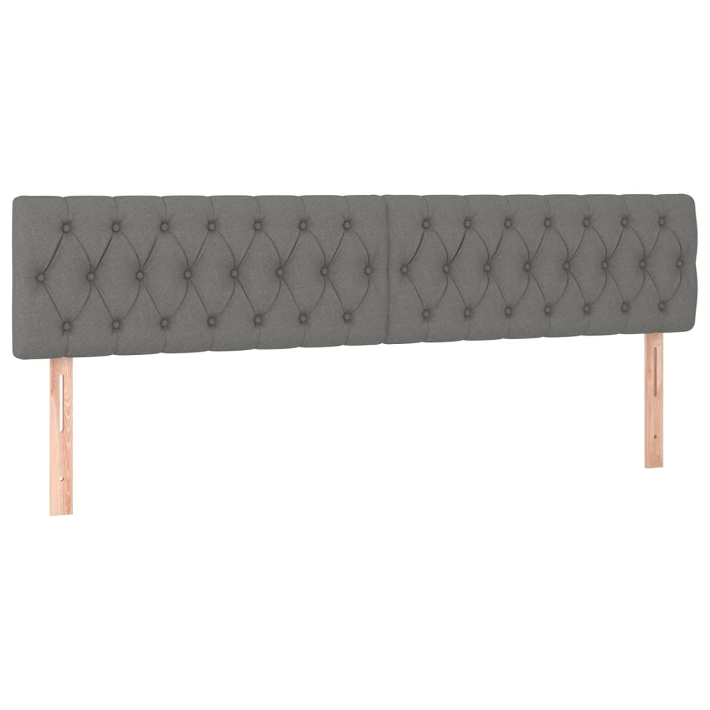 2 db sötétszürke szövet fejtámla 100x7x78/88 cm