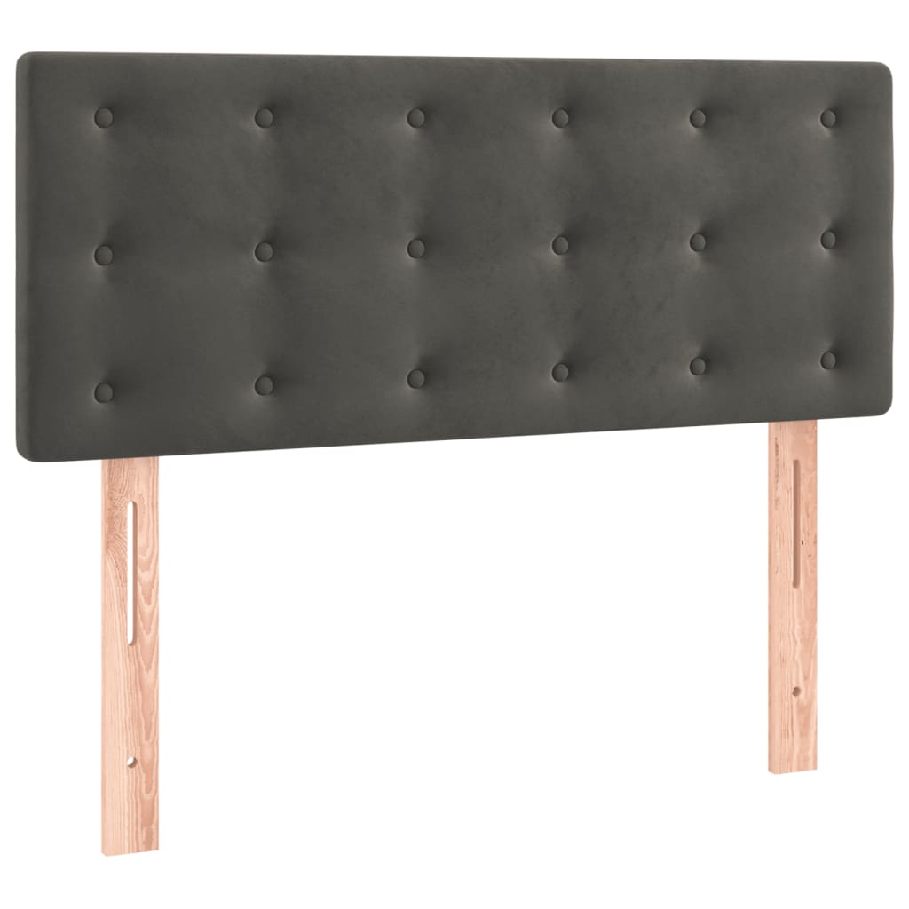 sötétszürke bársony fejtámla 90x5x78/88 cm