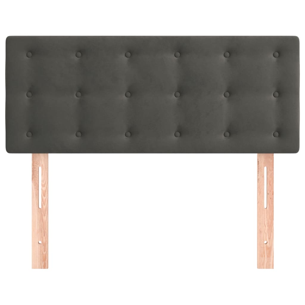 sötétszürke bársony fejtámla 90x5x78/88 cm