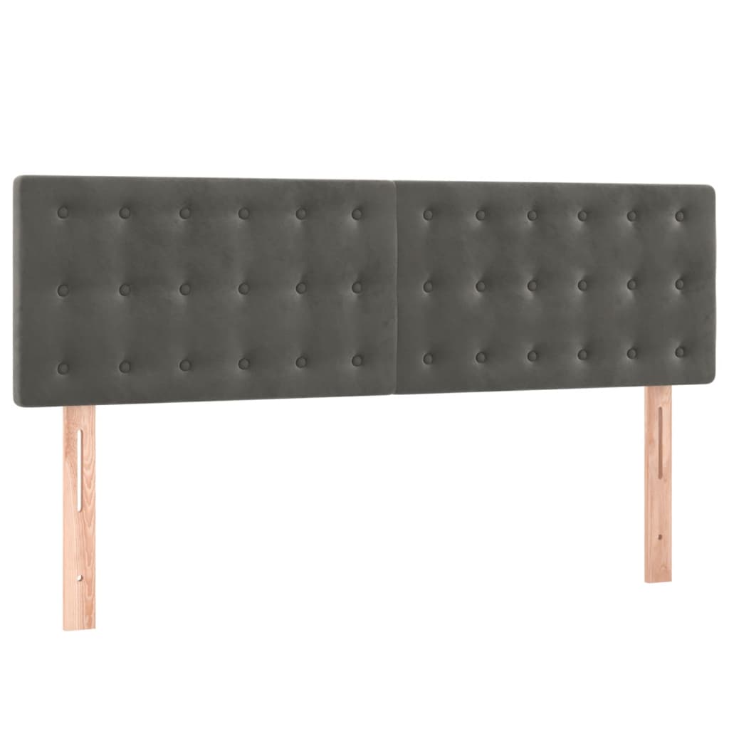 2 db sötétszürke bársony fejtámla 72 x 5 x 78/88 cm