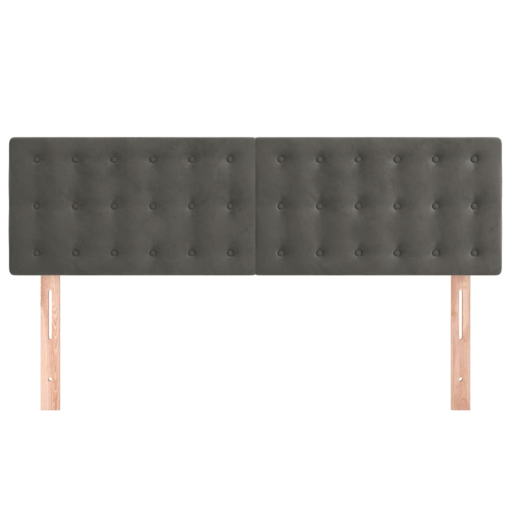 2 db sötétszürke bársony fejtámla 72 x 5 x 78/88 cm