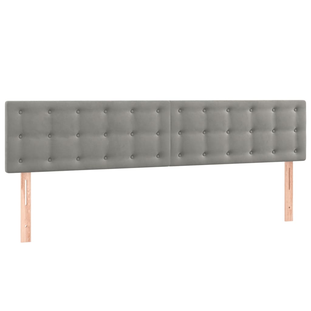2 db világosszürke bársony fejtámla 80 x 5 x 78/88 cm