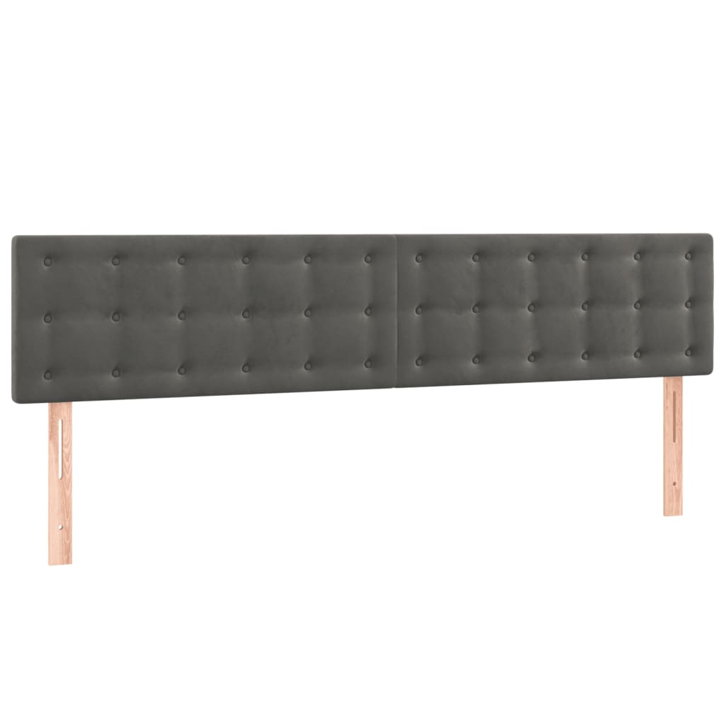 2 db sötétszürke bársony fejtámla 80 x 5 x 78/88 cm