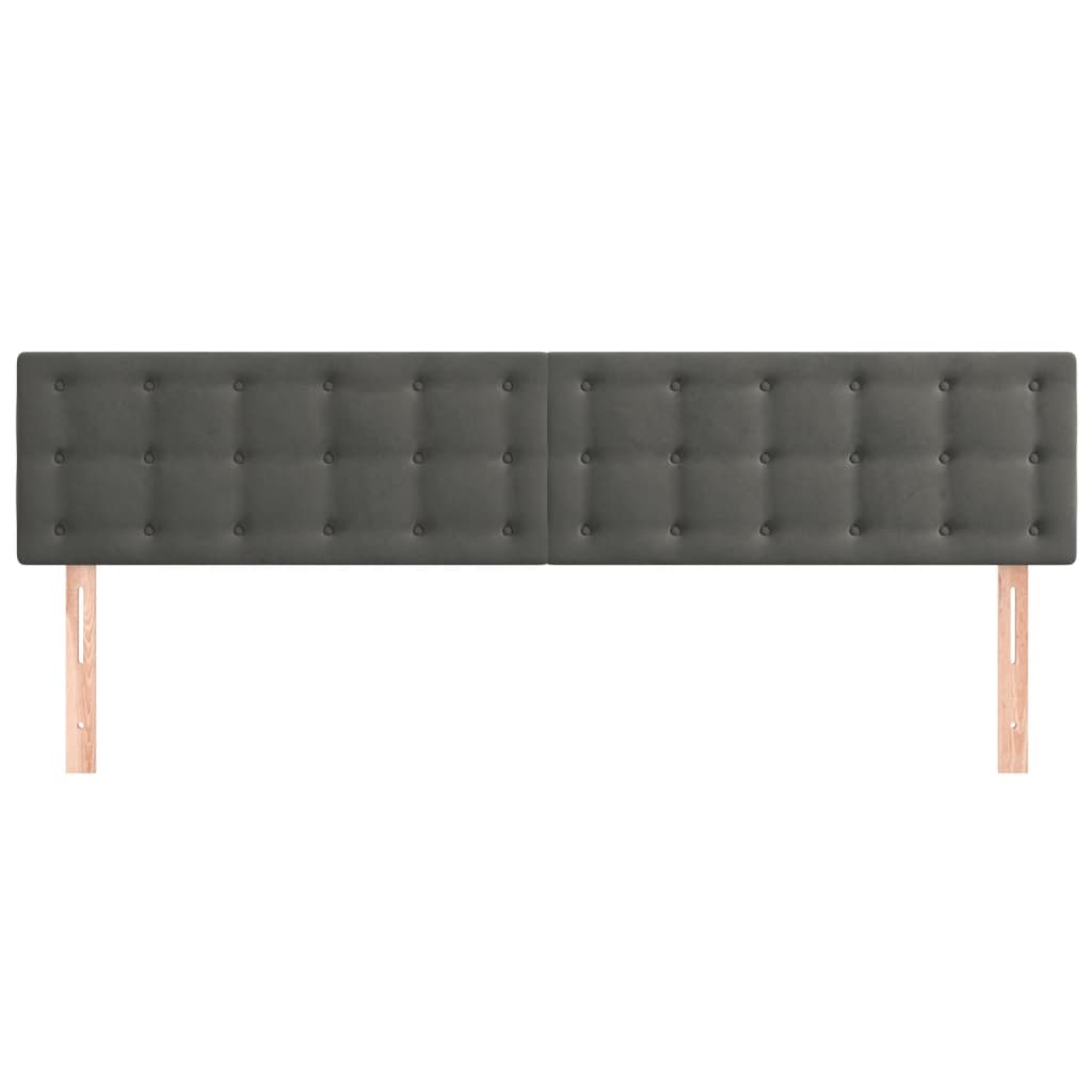 2 db sötétszürke bársony fejtámla 80 x 5 x 78/88 cm