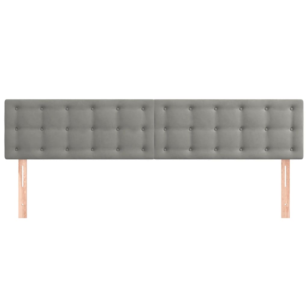2 db világosszürke bársony fejtámla 90x5x78/88 cm