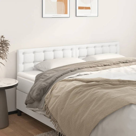 2 db fehér műbőr fejtámla 100x5x78/88 cm