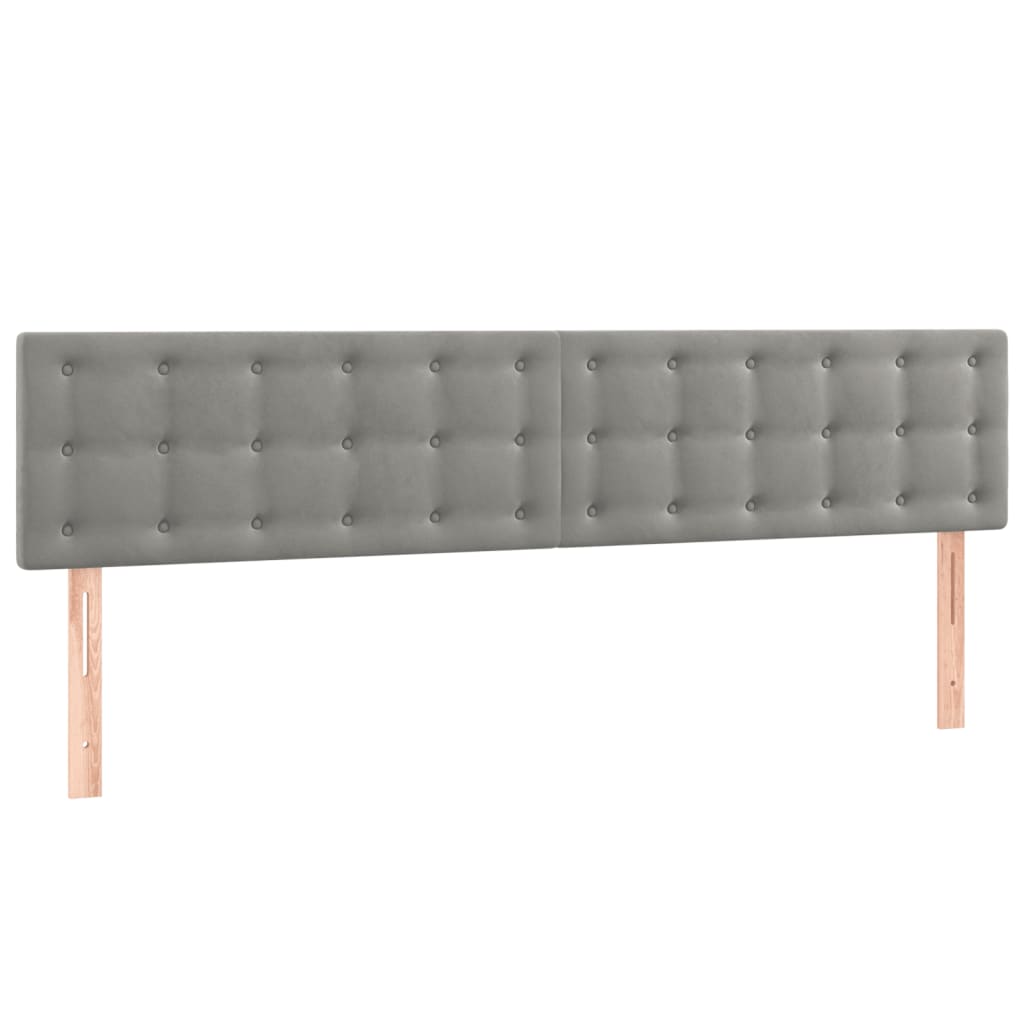 2 db világosszürke bársony fejtámla 100x5x78/88 cm