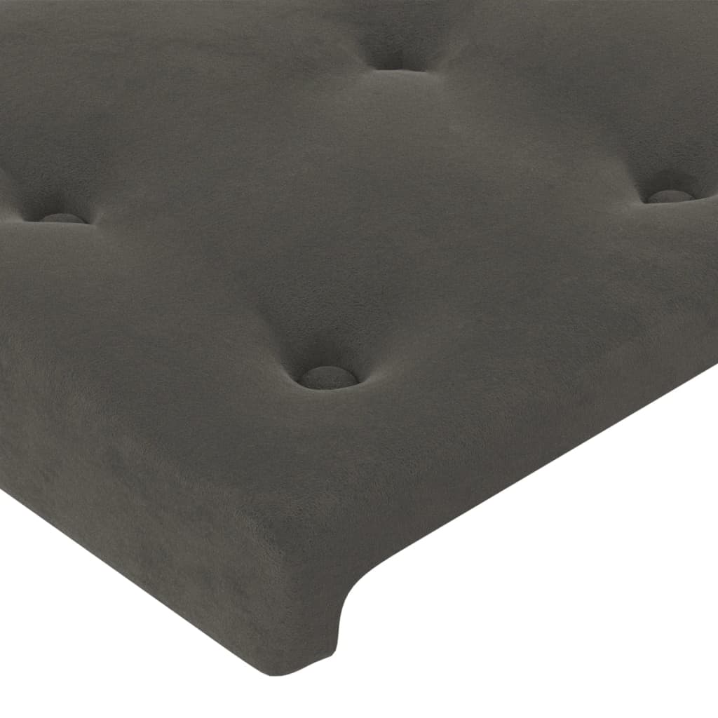 2 db sötétszürke bársony fejtámla 100x5x78/88 cm