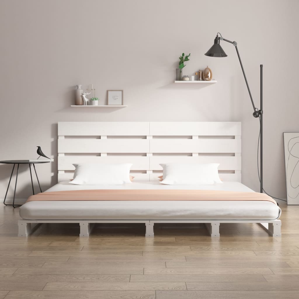 fehér tömör fenyőfa ágy matrac nélkül 135 x 190 cm