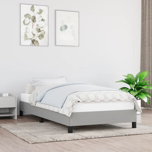 világosszürke szövet ágykeret matrac nélkül 80x200 cm
