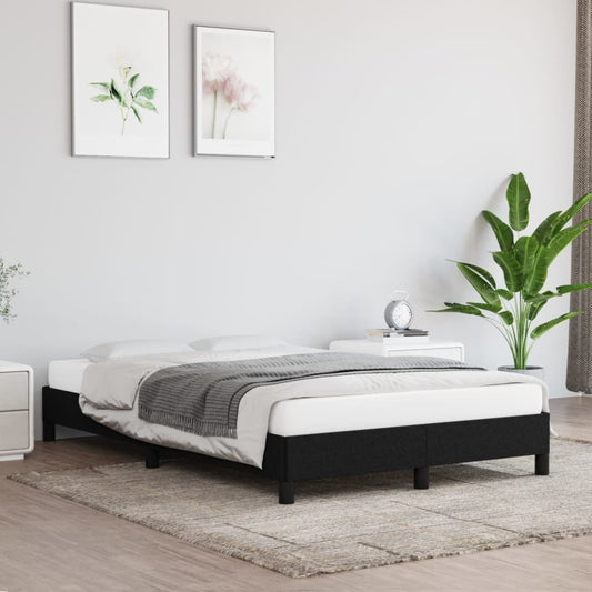 fekete szövet ágykeret matrac nélkül 120x200 cm