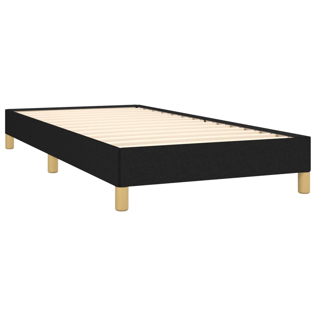 fekete szövet ágykeret matrac nélkül 100x200 cm