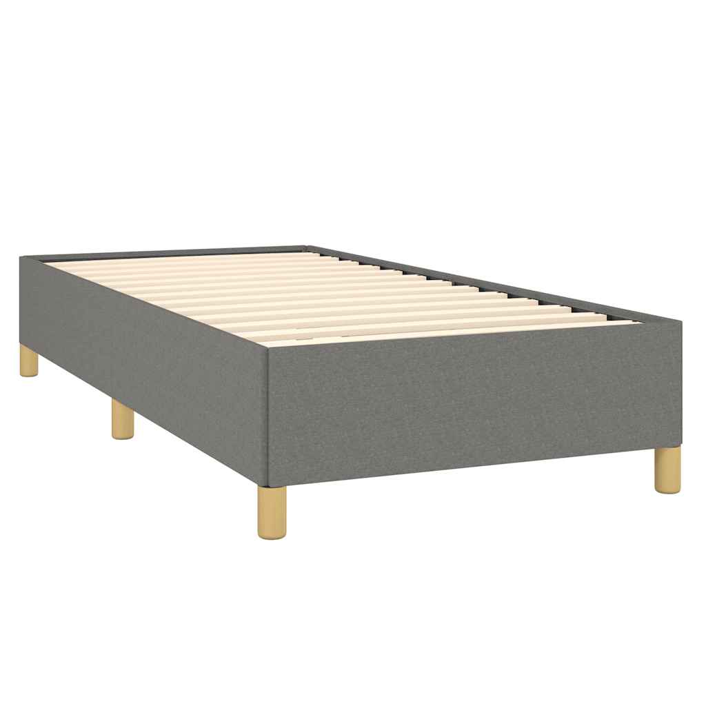 sötétszürke szövet ágykeret matrac nélkül 90x200 cm