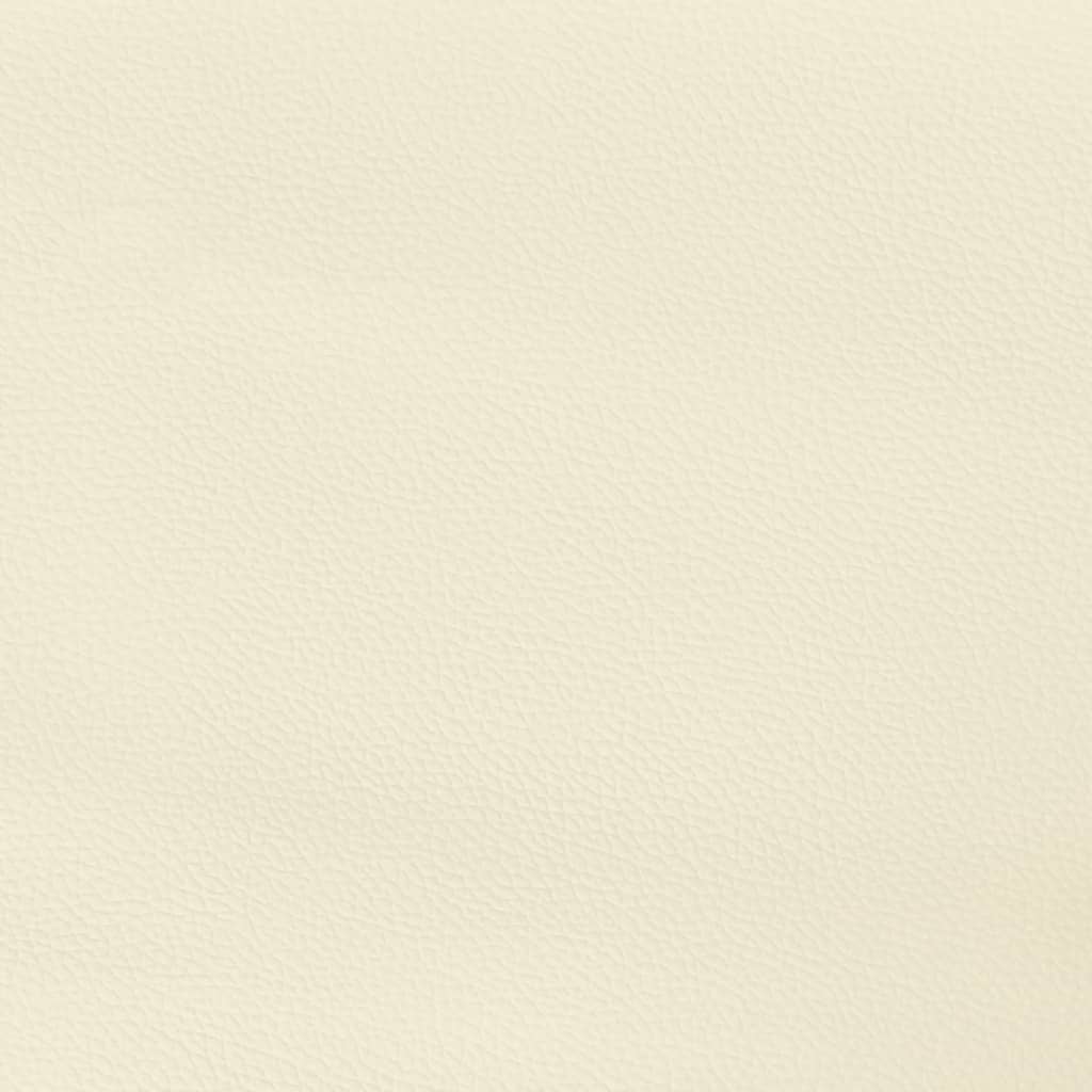 krémszínű műbőr ágykeret 140x190 cm