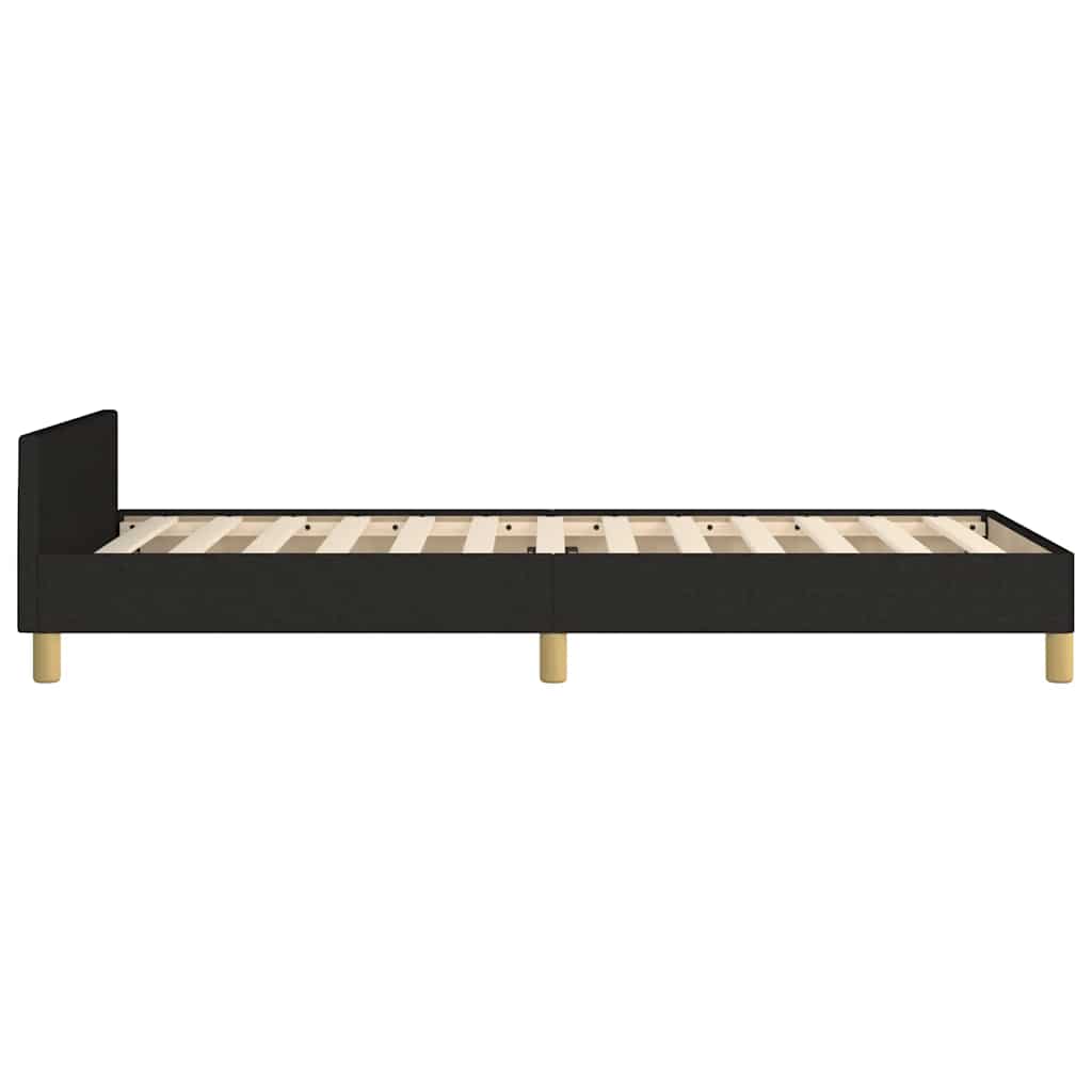 fekete szövet ágykeret matrac nélkül 100x200 cm