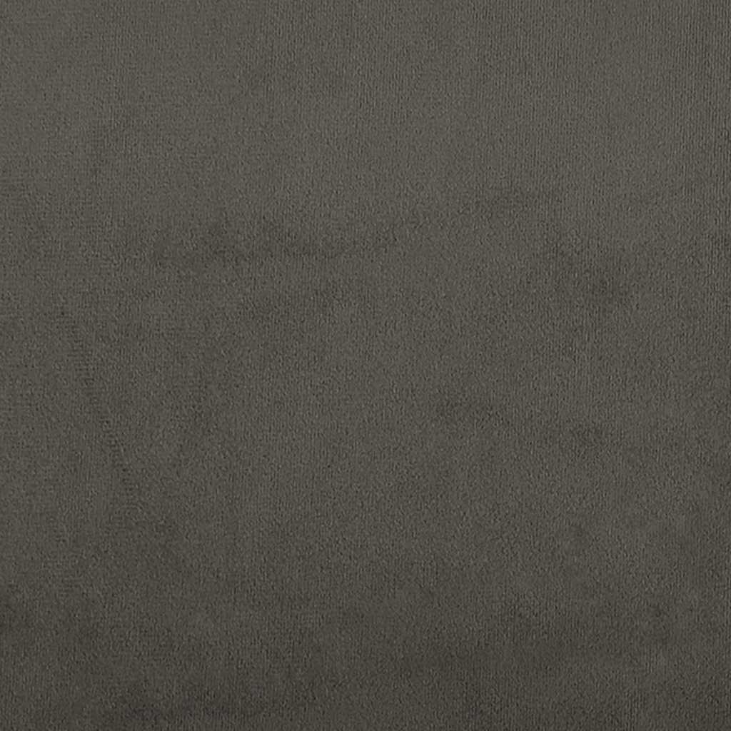 sötétszürke bársony ágykeret matrac nélkül 180 x 200 cm