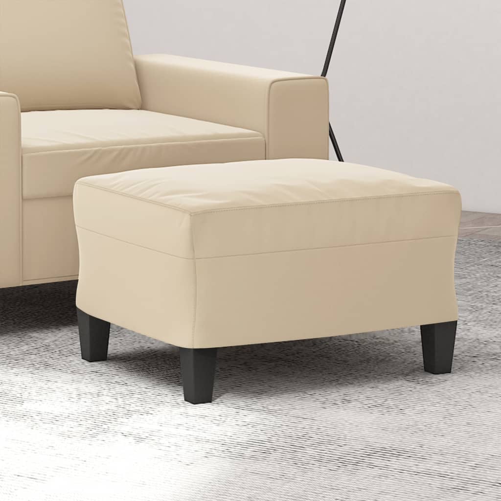 krémszínű mikroszálas szövet lábzsámoly 60 x 50 x 41 cm