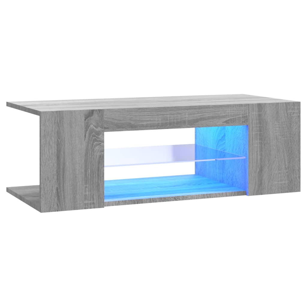 szürke sonoma színű LED-es TV-szekrény 90 x 39 x 30 cm