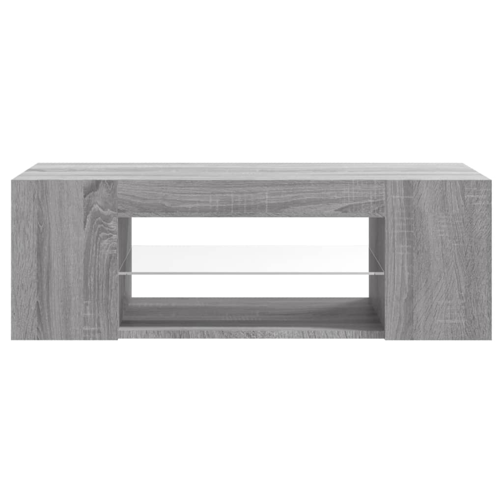 szürke sonoma színű LED-es TV-szekrény 90 x 39 x 30 cm