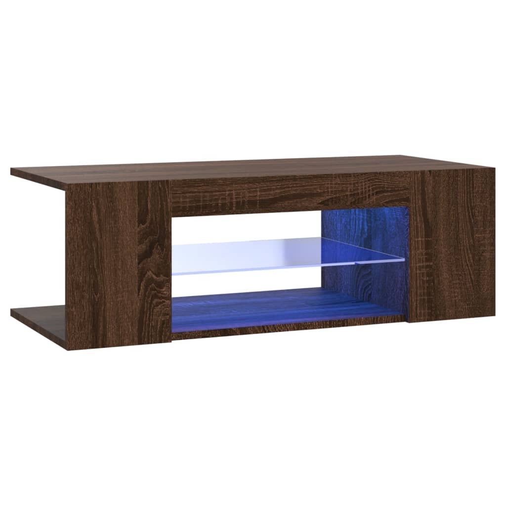 barna tölgy színű LED-es TV-szekrény 90 x 39 x 30 cm