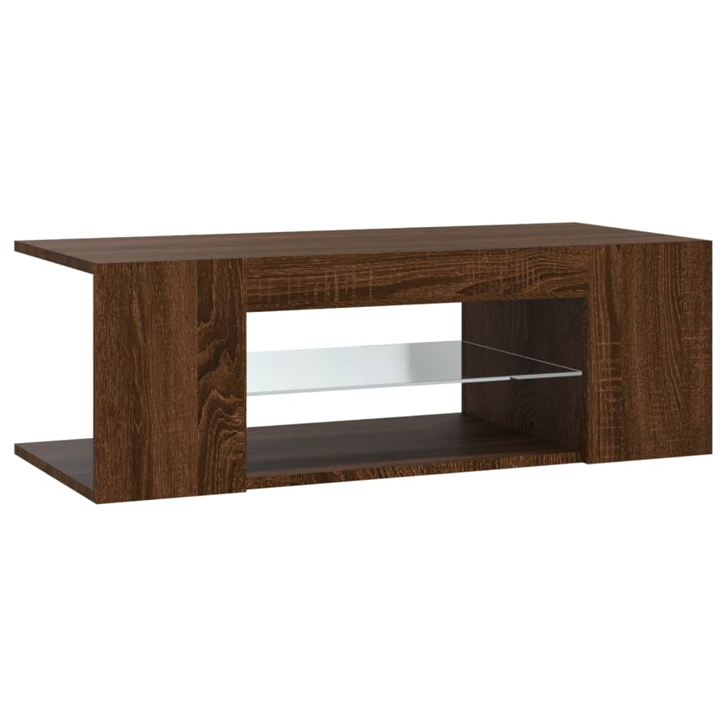 barna tölgy színű LED-es TV-szekrény 90 x 39 x 30 cm