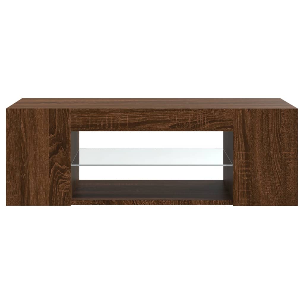 barna tölgy színű LED-es TV-szekrény 90 x 39 x 30 cm