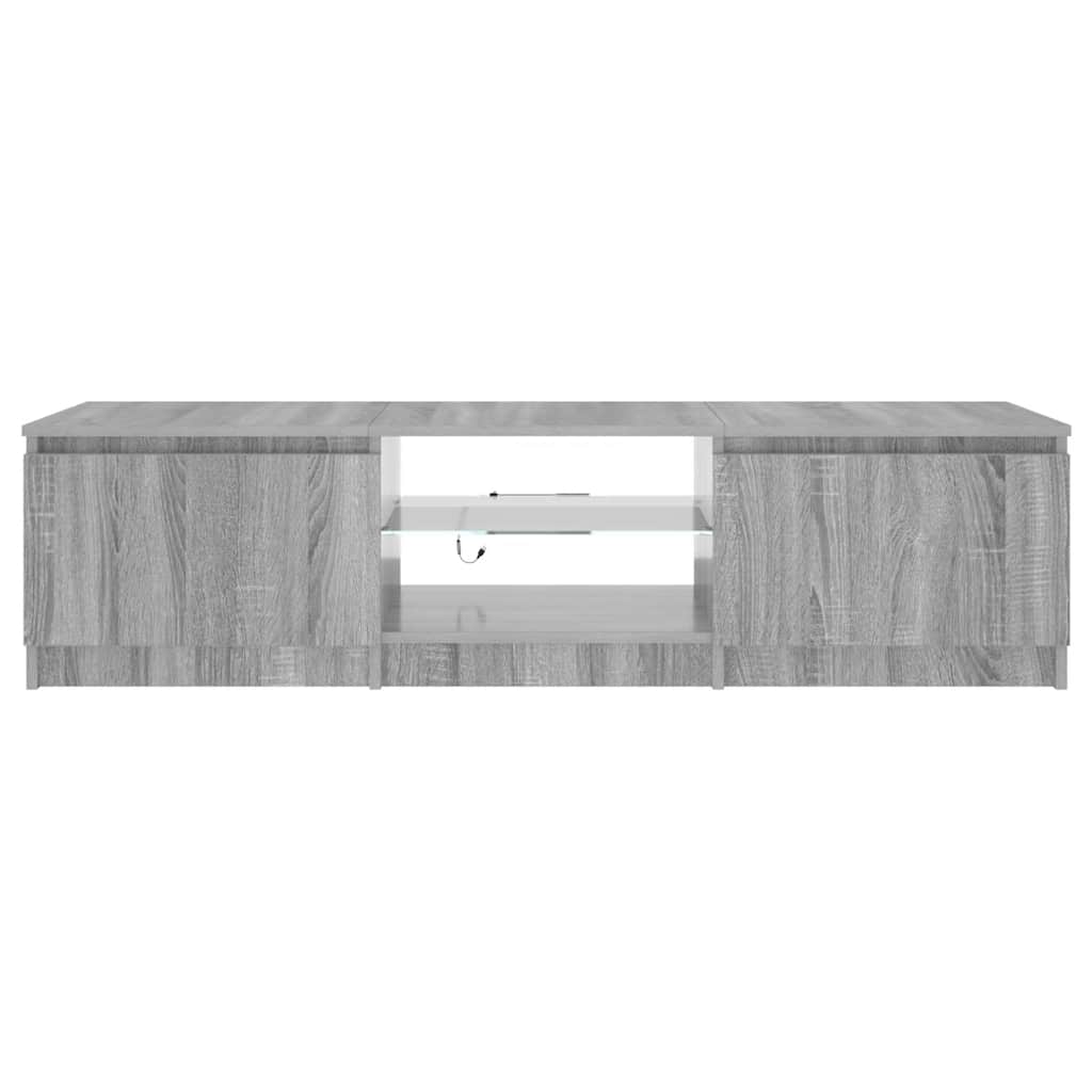szürke sonoma színű TV-szekrény LED-ekkel 140 x 40 x 36 cm