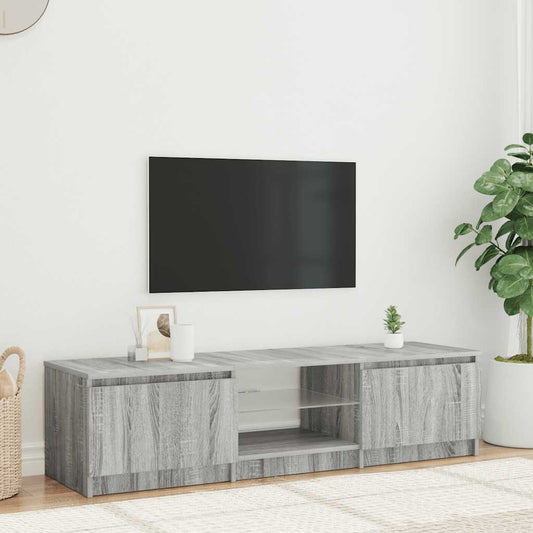 szürke sonoma színű TV-szekrény LED-ekkel 140 x 40 x 36 cm