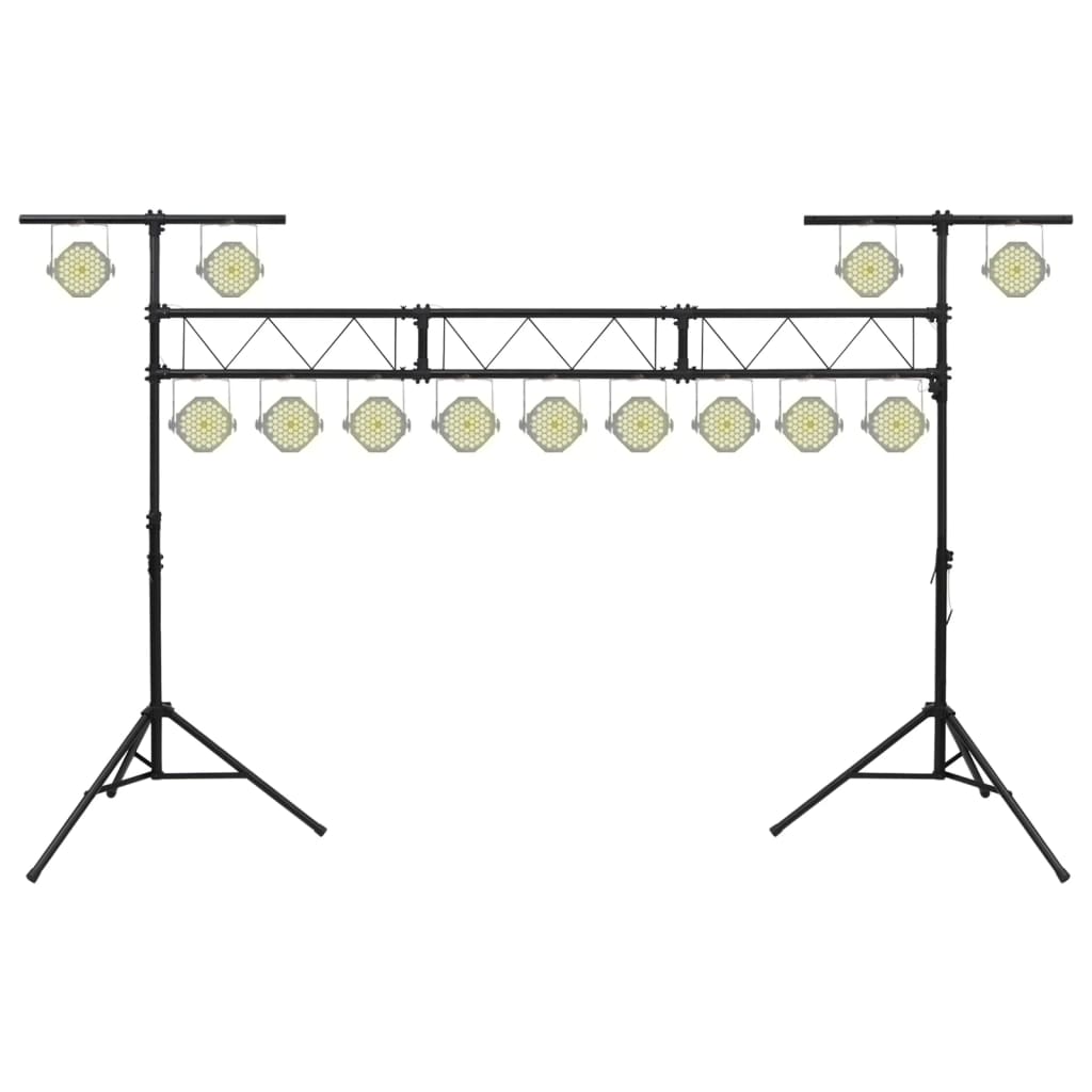 fekete acél lámpatartó 438 x 115 x (180-300) cm