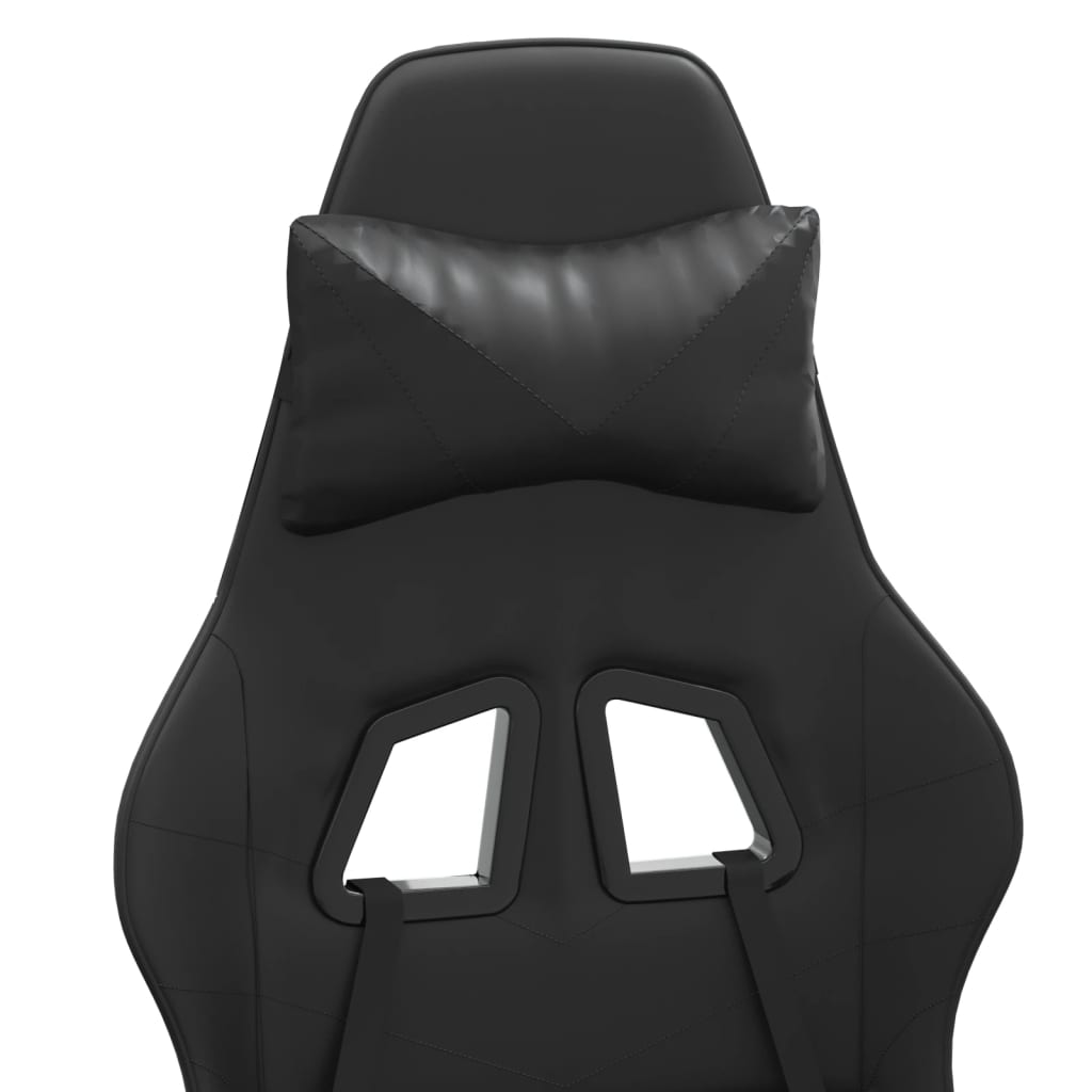 fekete műbőr forgó játékszék lábtartóval