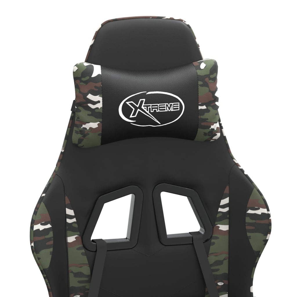 fekete és terepszínű műbőr forgó játékszék