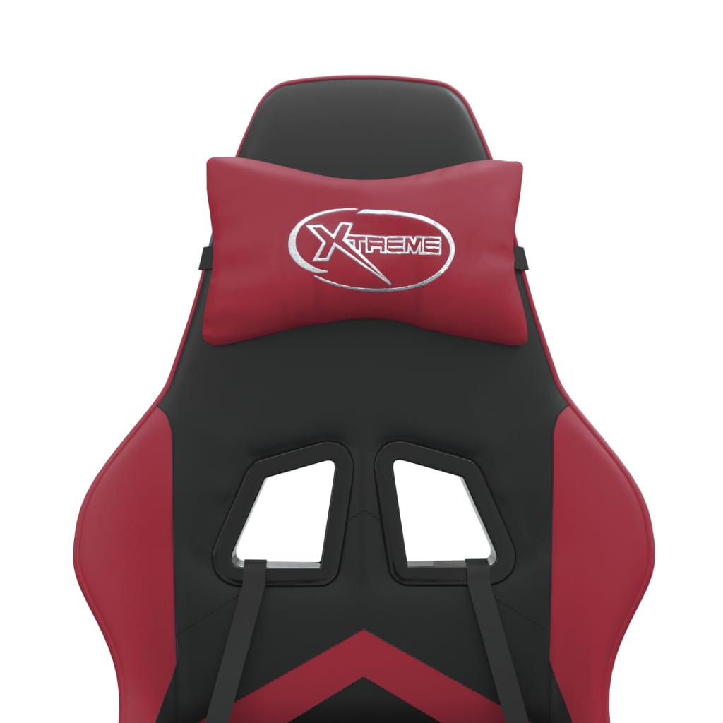 fekete és bordó műbőr forgó játékszék