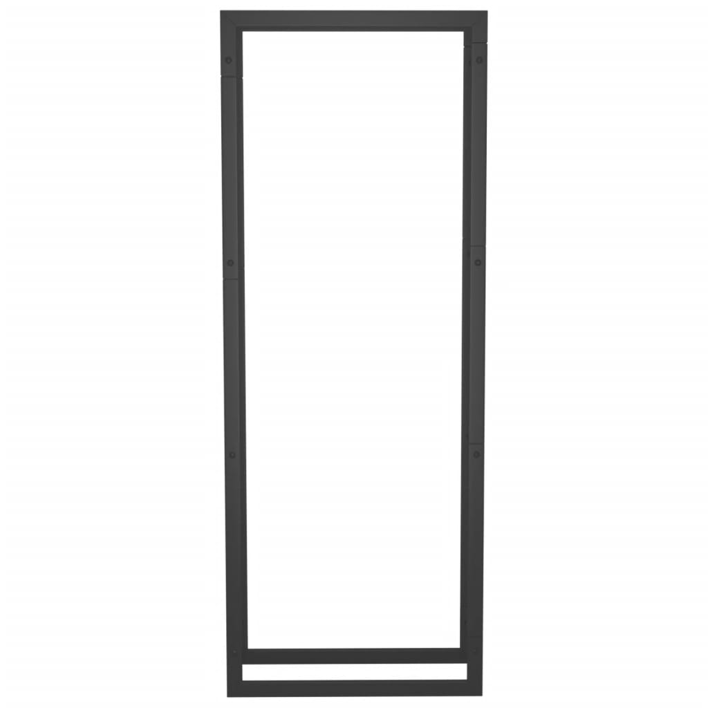 fekete acél tűzifatároló állvány 50x28x132 cm