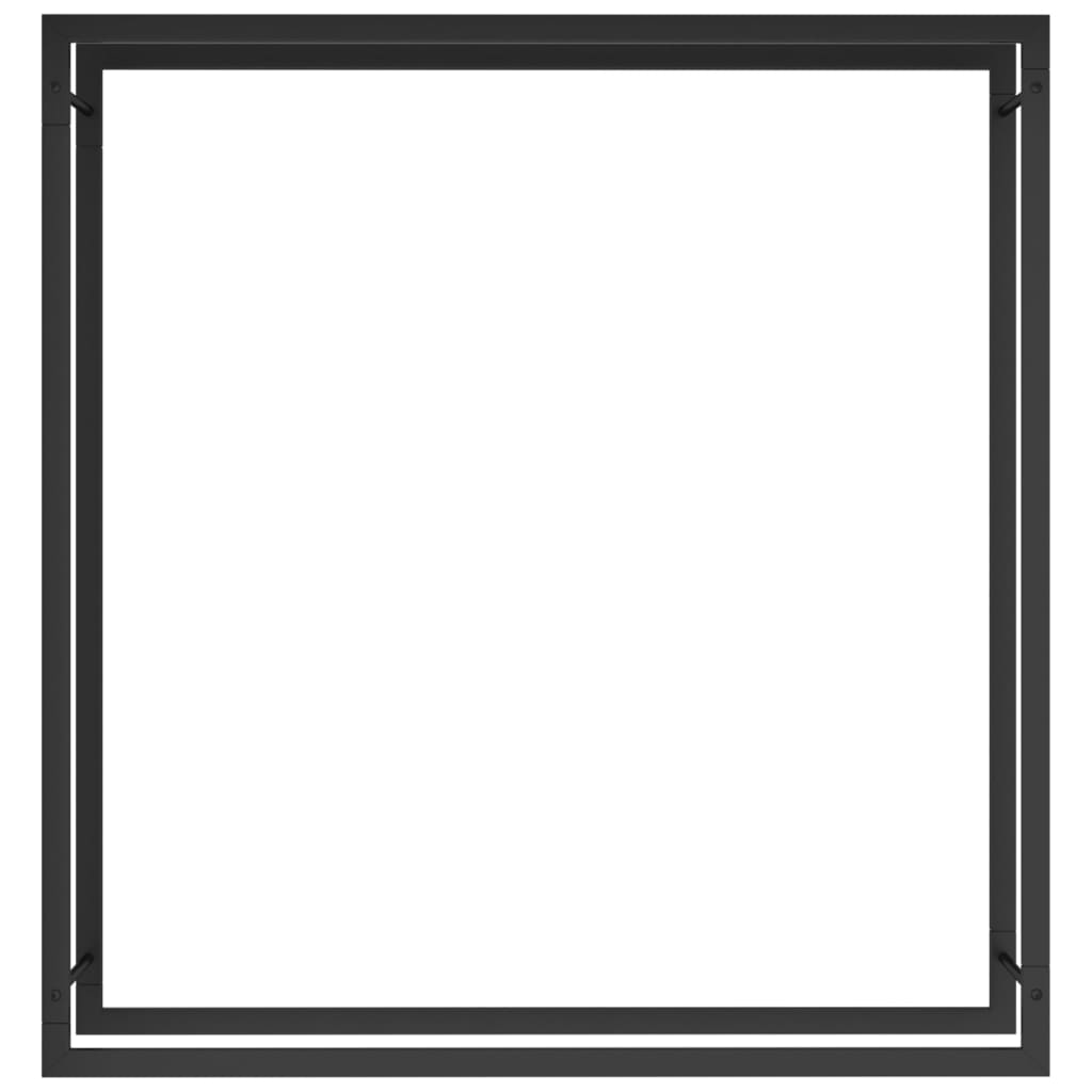 fekete acél tűzifatároló állvány 110x28x116 cm