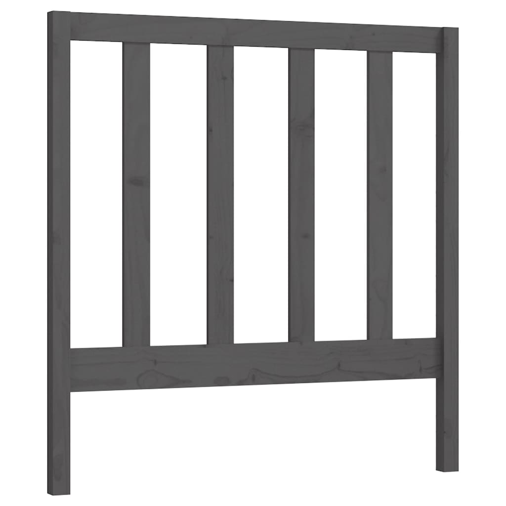szürke tömör fenyőfa ágy fejtámla 95 x 4 x 100 cm