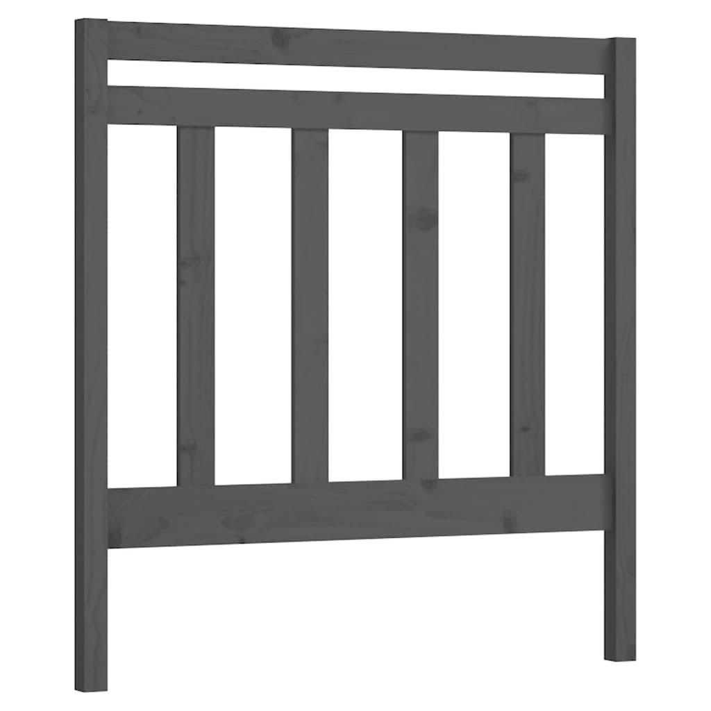 szürke tömör fenyőfa ágy fejtámla 95 x 4 x 100 cm